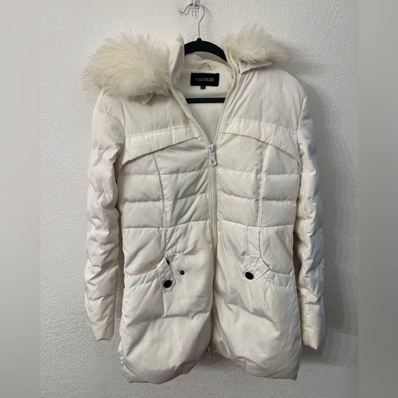Valuker white hooded parka puffer coat womens size XS - Picture 1 of 11